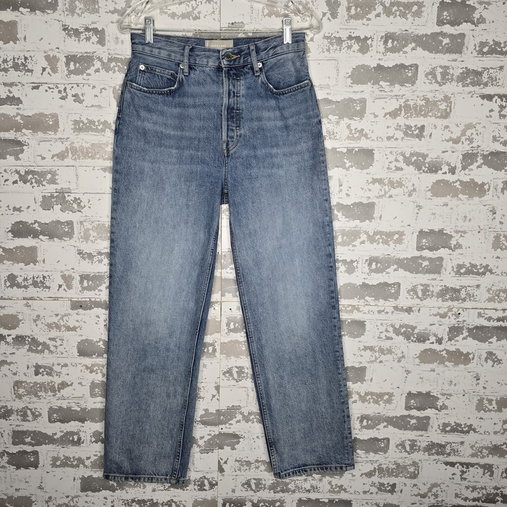 Everlane Jeans Women 28 The 90's Way-High Jean Button Fly 100% Cotton Light Blue